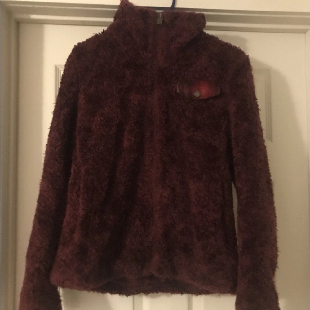 Pendleton Maroon Red Full Zip Fuzzy Sherpa Jacket Women’s Size Small